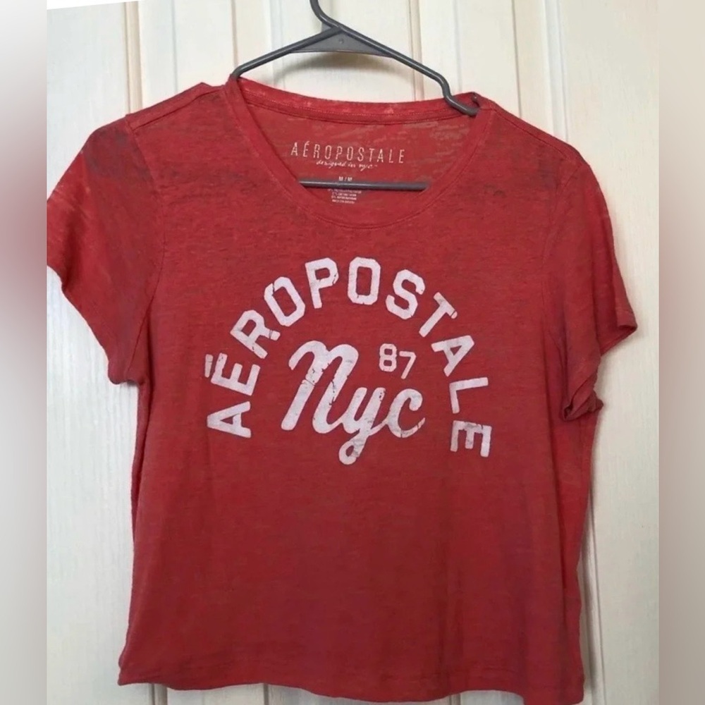 Aeropostale Cropped Burnout T-shirt Size Medium